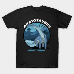 Apatosaurus Dinosaur Design With Background T-Shirt